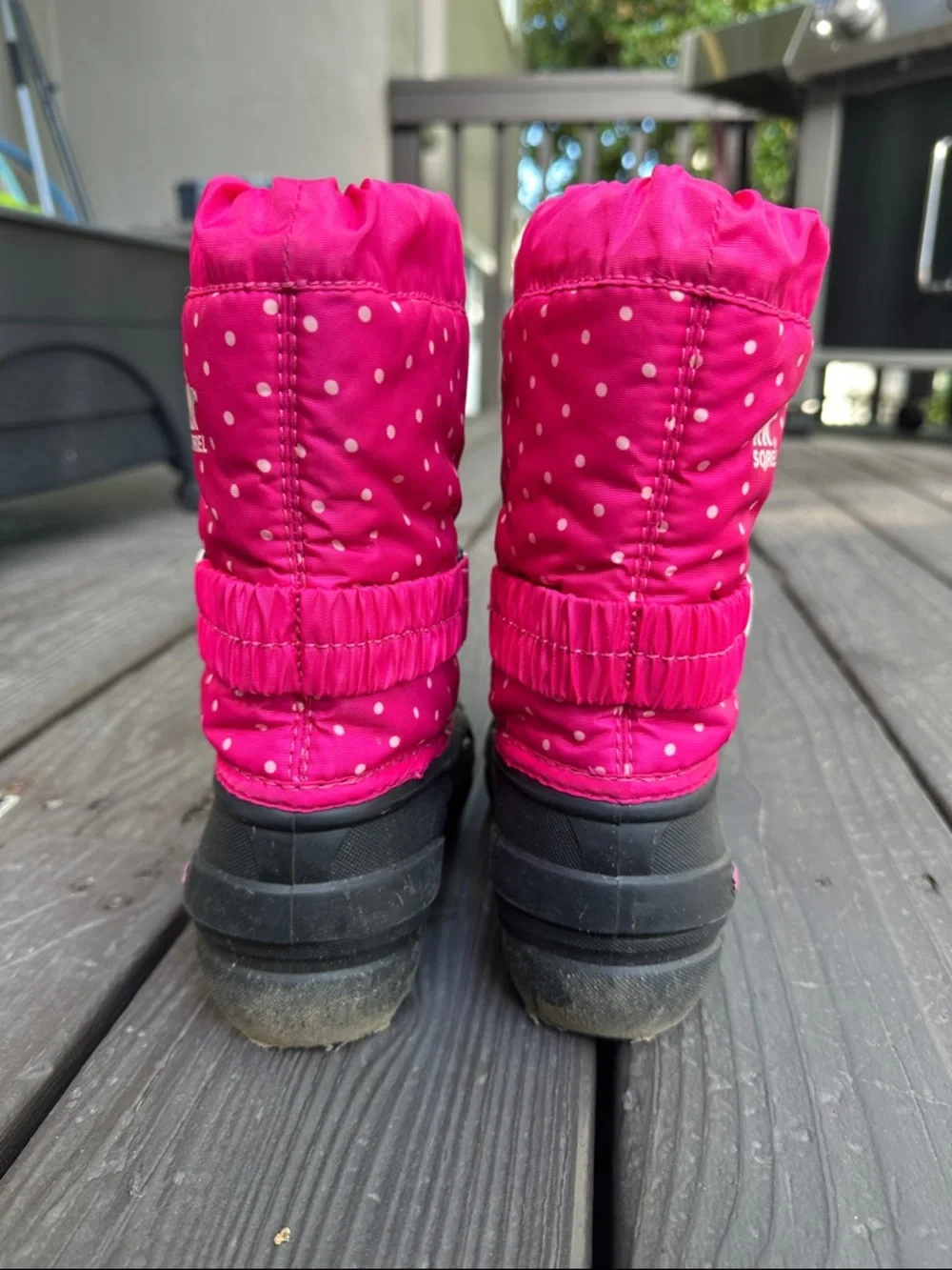 Sorel Flurry Toddler Snow Boots - Size 10 - Pink with White Polka Dots